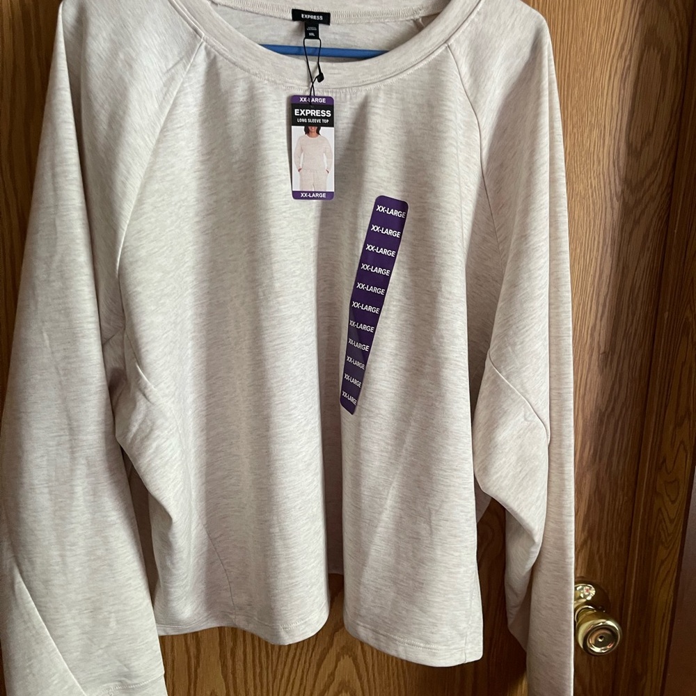 Express Women's Light Cream Sweatshirt